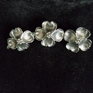 Vtg Stuart Nye Triple Dogwood Brooch